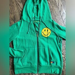 Aviator nation smiley zip up sweatshirt